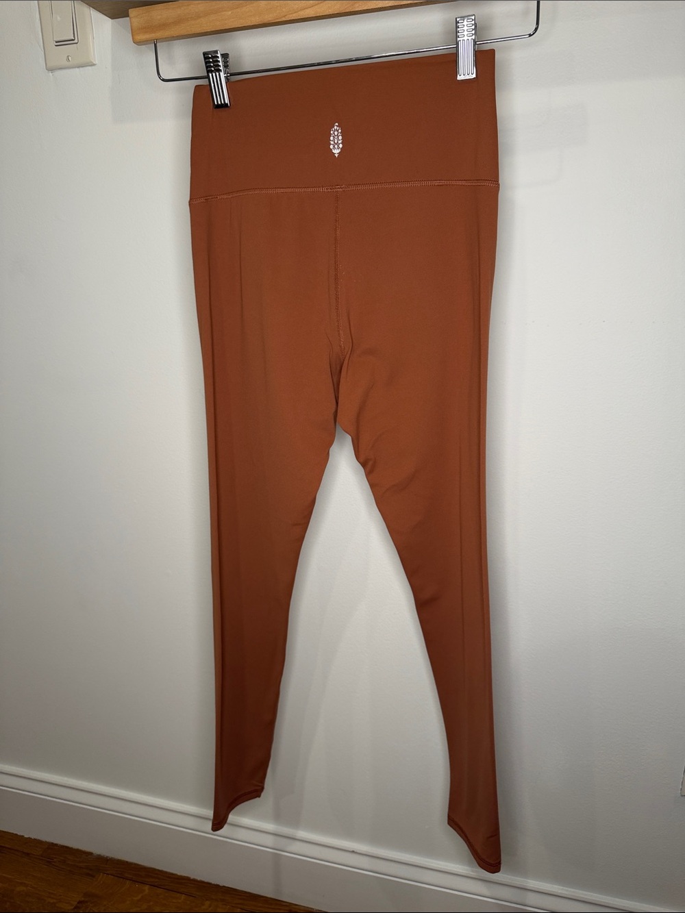 Rust Brown Leggings with High Waist FREE PEOPLE